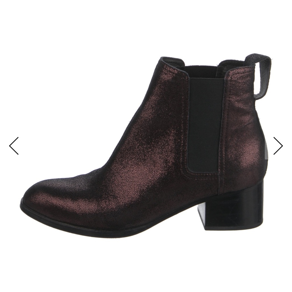 rag & bone Shimmering Dark Burgundy Ankle Boots